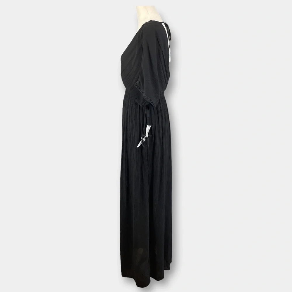 NWT Accessorize Lace Trim Maxi Dress Black Size XS - Picture 7 of 14